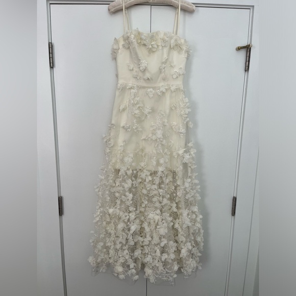 Helsi Audrey Square-Neck Floral Appliqué Sheer Midi Dress - Size XS - Picture 5 of 16